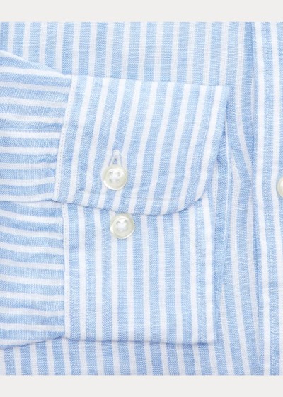 Camisa Polo Ralph Lauren Slim Fit Striped Linen Homem 68943-HWFG